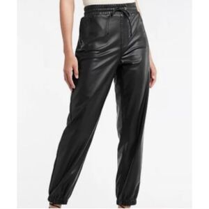 Express High Waisted Faux Leather Joggers Size XL